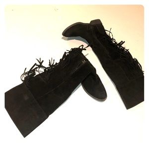 Over the Knee fringe boots